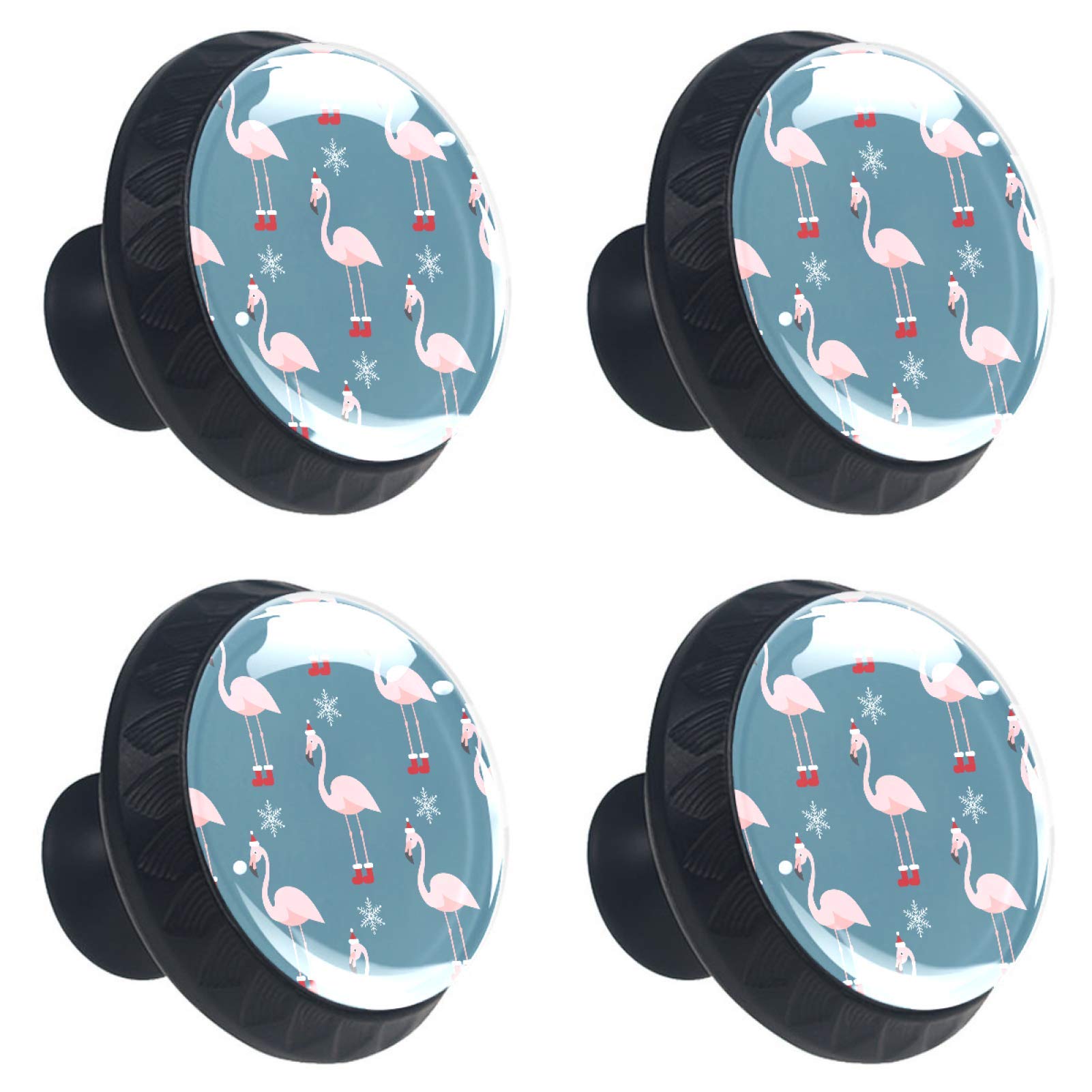 Boutons de commode en cristal brillant de 30 mm au design flamant