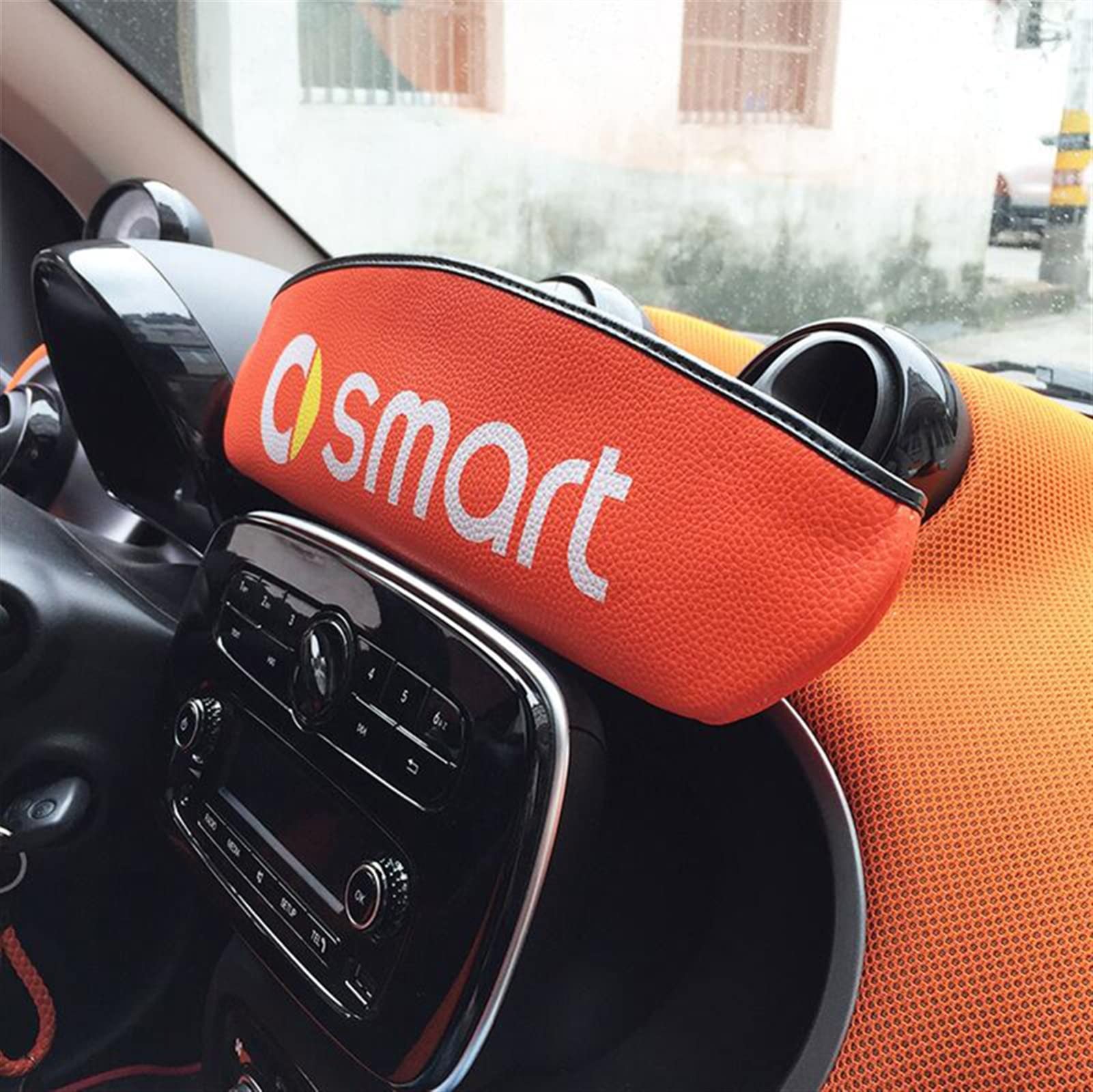 Poche de rangement Smart Fortwo anti-chute siège orange