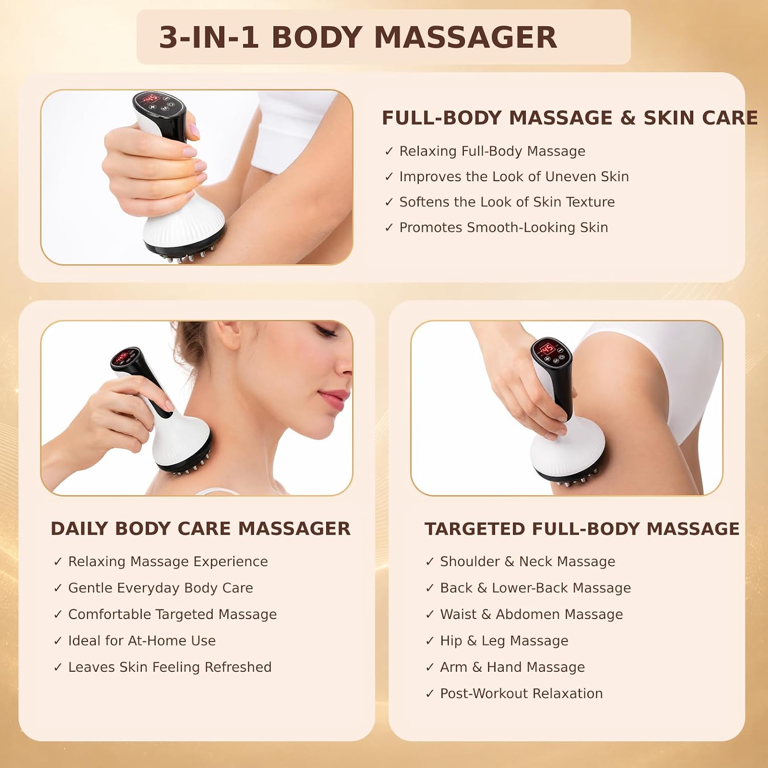 Lymphatic Drainage Massager, 45-Level Handheld Massage Tools image 3