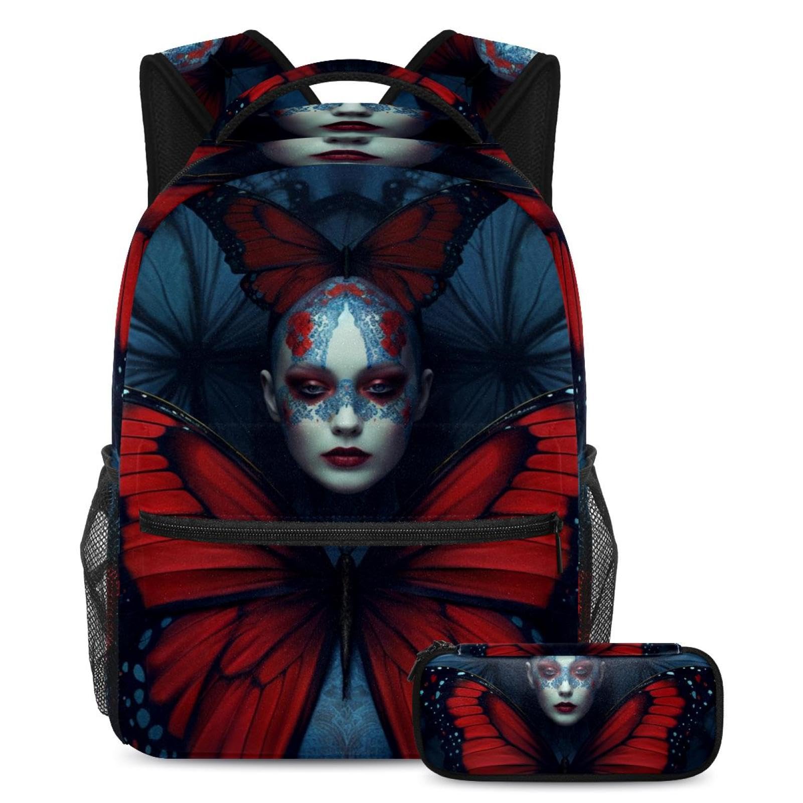 Sac à dos daypack papillon rouge pour les sorties des ados - 7