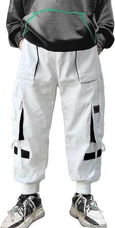 Mens Jogger Pants Techwear Hip Hop Harem Pants Streetwear Tactical Track Pants with Drawstring