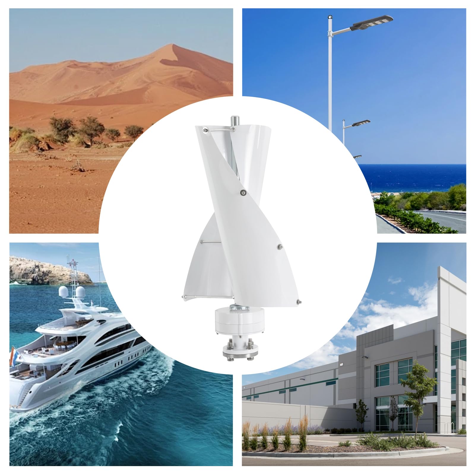 Éolienne verticale - 500 W - Générateur d'énergie - Pales en aluminium - 24 V - Pas de bruit - Axe vertical - Générateur d'éolienne pour un usage domestique avec contrôleur