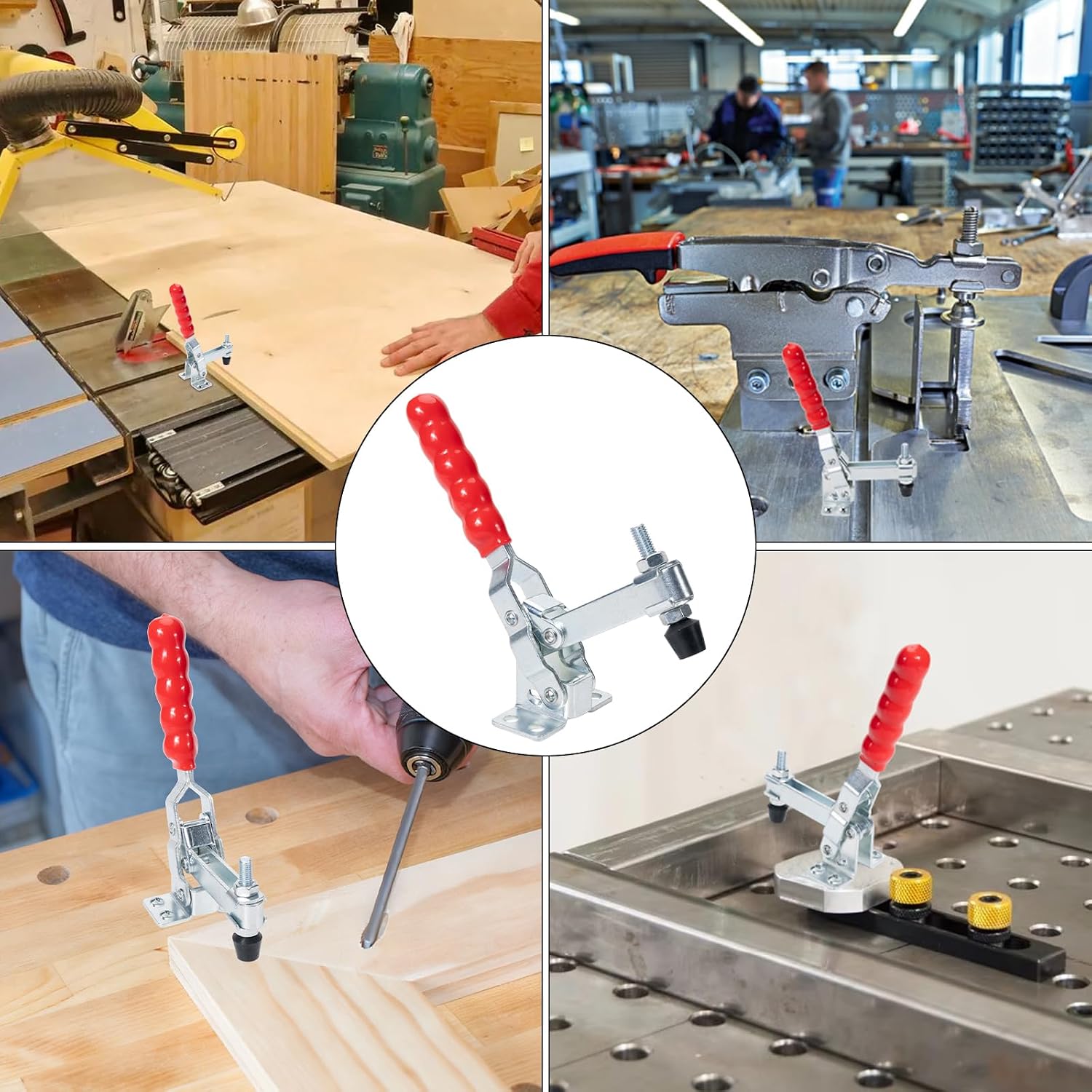 Vertical Toggle Clamp, Heavy-Duty Steel Hold Down Clamp with Quick Release, 11412 Model, 440 Lbs Capacity, 2-Pack, Professional Tool for Industrial Workholding