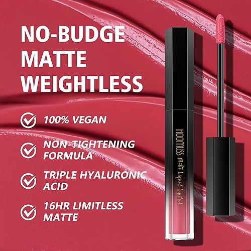 Vista 53 de Lápiz labial rojo de larga duración, lápices labiales líquidos mate para mujeres, no transferencia, a prueba de manchas, suave y fácil de aplicar