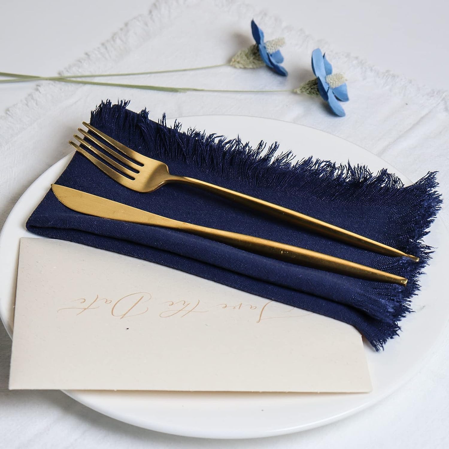 Socomi Set Di 12 Tovaglioli Di Stoffa In Cotone – Verde Salvia Con Frange – 43x43 Cm – Per Pasqua, Matrimoni E Decorazioni Tavola