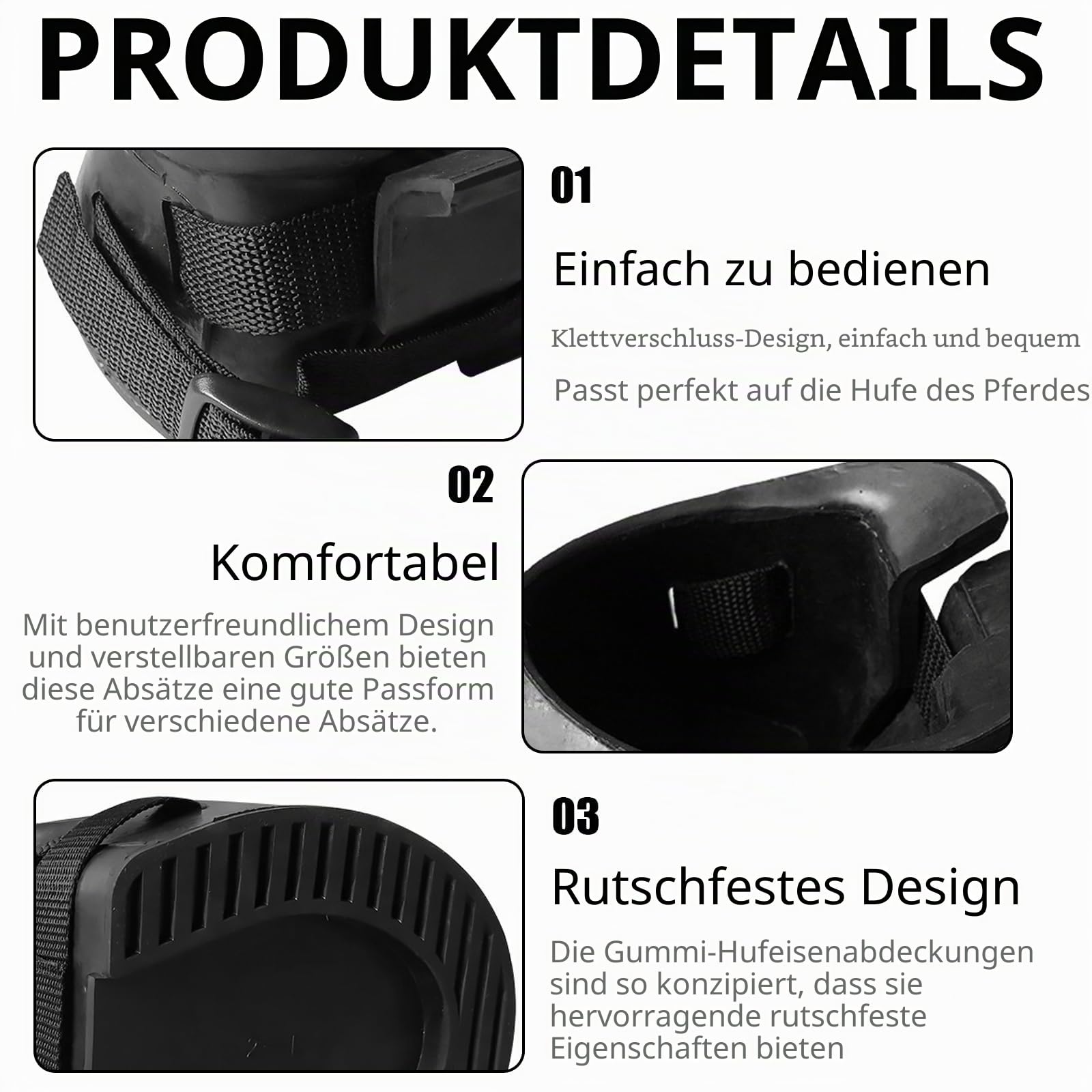 1 Paar Gummi Hufschuhe, Hufschutz für Pferde, Gummi Pferdestiefel Rutschfeste Schutzschuhe für Verletzte Hufe, Wundversorgung Entworfen für Anti-Rutsch und Verletzungsunterstützung (S)