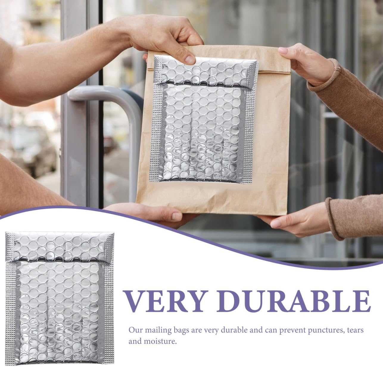 100 pezzi Buste Imbottite per Spedizioni con Bolle d Aria Autoadesive Resistenti e Protettive per Abbigliamento e Oggetti Fragili Formato Argento