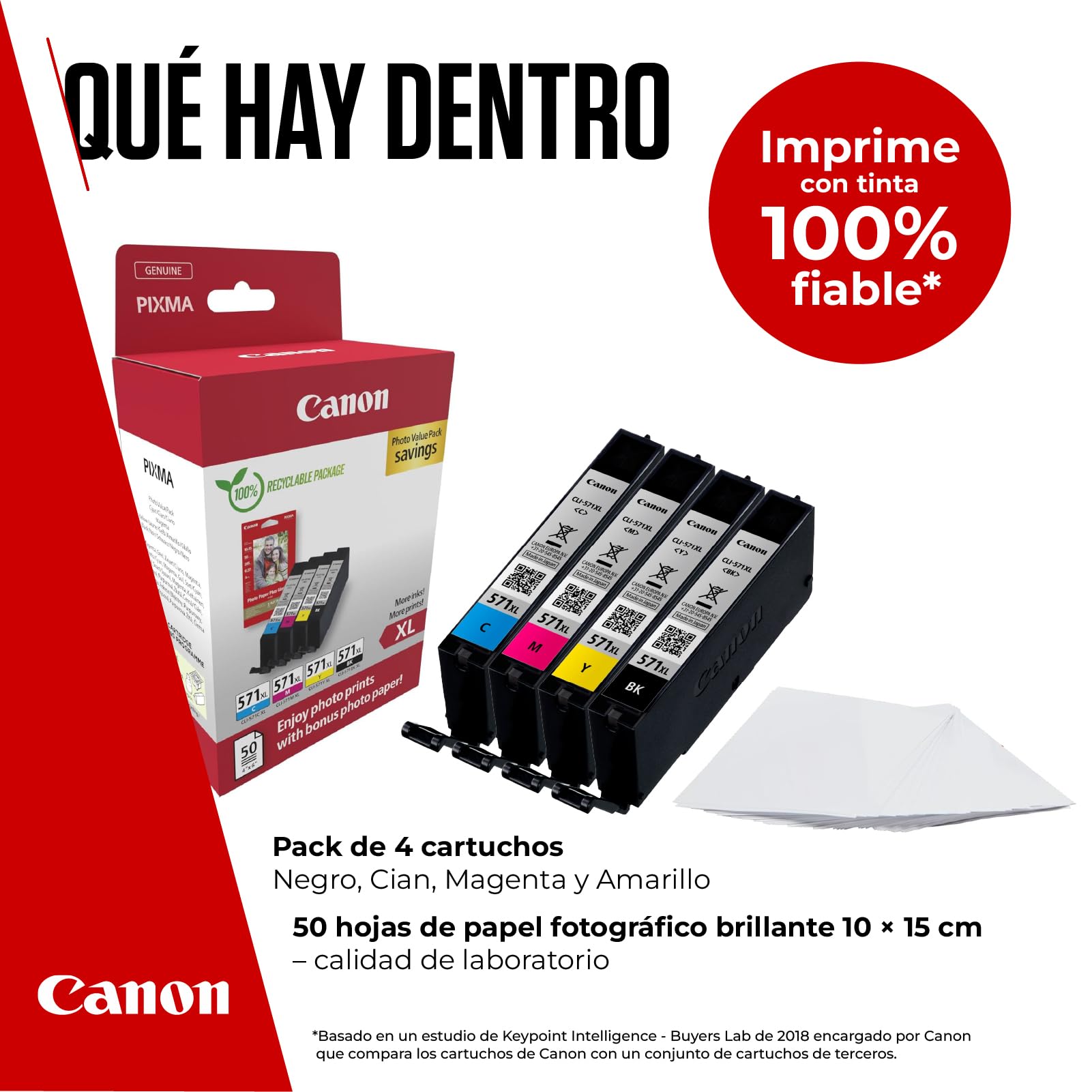 Canon PGI-2500XL Cartouche BK/C/M/Y MultipacK Noir, Cyan, Magenta, Jaune XL (Multipack Plastique