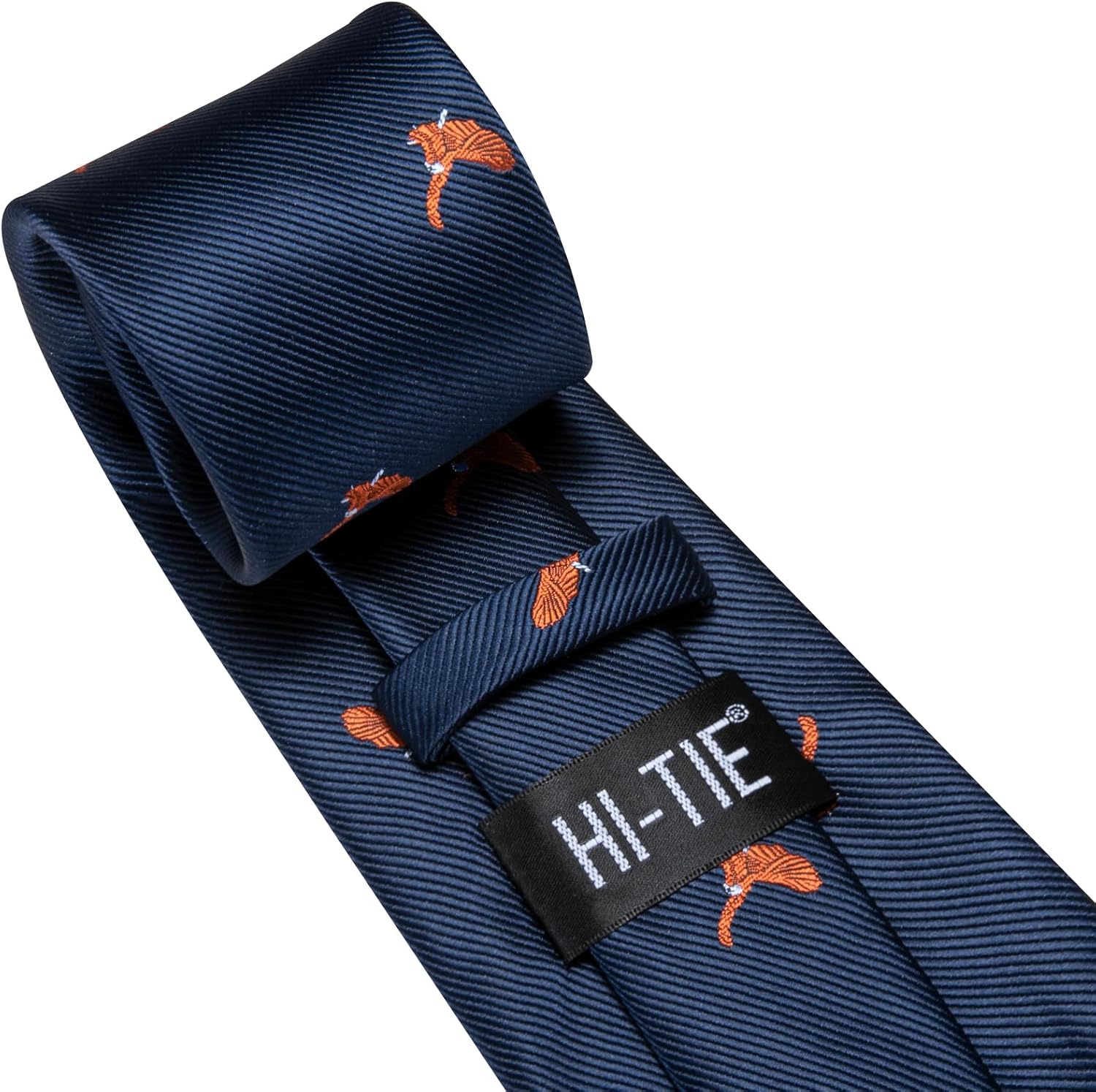 Hi-Tie Navy Blue Eagle Ties Set for Men Woven Formal Necktie Lapel Pin Pocket Square Cufflinks Sets Formal Business Wedding