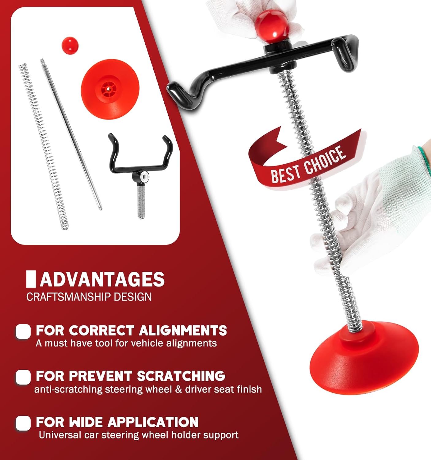 Steering Wheel Holder Stand Tool for Wheel Alignment, Adjustable Steering Wheel Alignment Lift Rack for Trucks, Buses, Vans, Essential Wheel Alignment Tool
