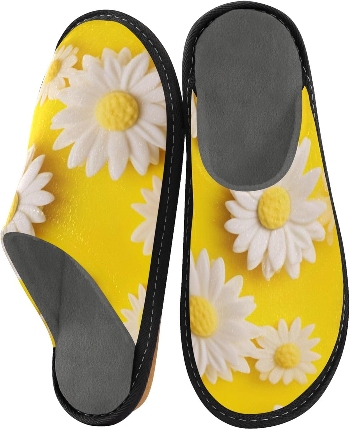 Flowers House Slippers – Cozy Fuzzy Slippers for Guests, Washable & Disposable, Perfect for Shoeless Home, Spa & Hotel Use A111798