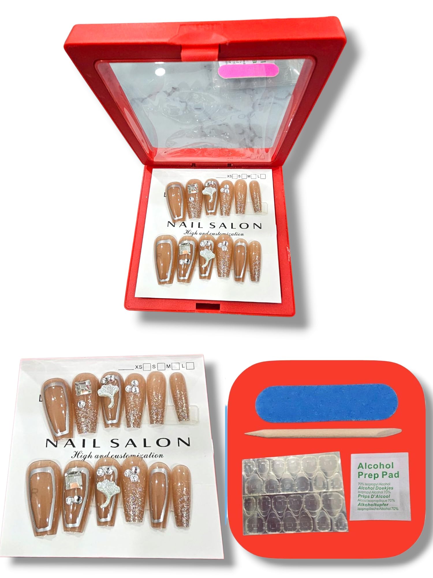 12 Press on Reusable Cute Korean Nails Set for Girls and Women| Clip on Artifical Nails| Stick on nails with Filer and Cuticle Pusher and Glue Tabs| Fake Nail Set Unbreakable-picture-16