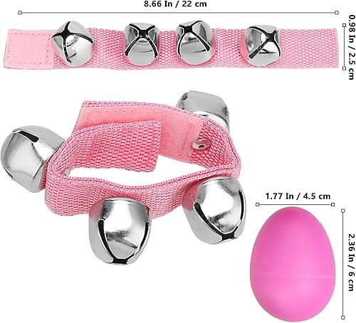 Miniatura 2 de 30 paquetes de instrumentos musicales agitadores, 15 paquetes de agitadores de huevos de plástico y 15 paquetes de muñequera, cascabeles, campanas