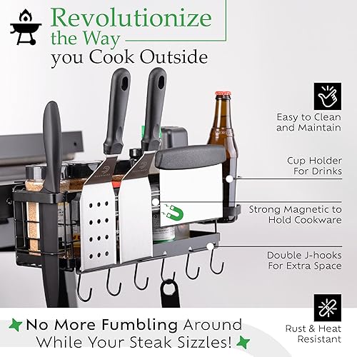 Miniatura 6 de Organizador de parrilla para parrillas Blackstone, accesorios de parrilla, ahorro de espacio para asar a la parrilla, accesorios para estufas de