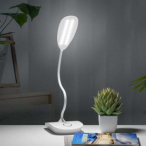 Miniatura 6 de DEEPLITE Lámpara de escritorio a pilas, luz LED de escritorio con 3 luces de atenuación continua, lámpara de mesa de 5 W, control táctil, cuidado de