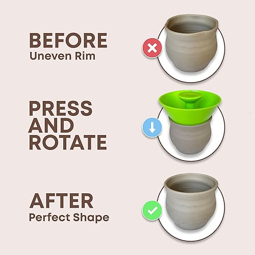 Miniatura 2 de KYVERNOST Juego de herramientas de cerámica de cono de llanta incluye moldeadores de llantas de cerámica pequeños y grandes para fijar, redondear y