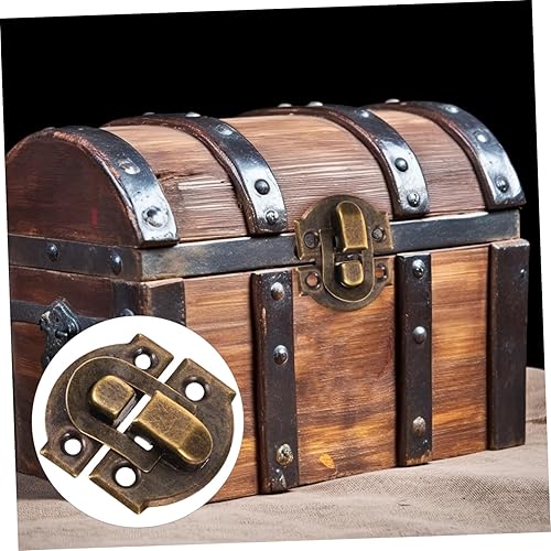 Miniatura 4 de Zerodeko 30 piezas de hebilla antigua, cerrojo con cerrojo, caja de madera, caja de madera, pestillo de madera, pestillo de cerradura de puerta,