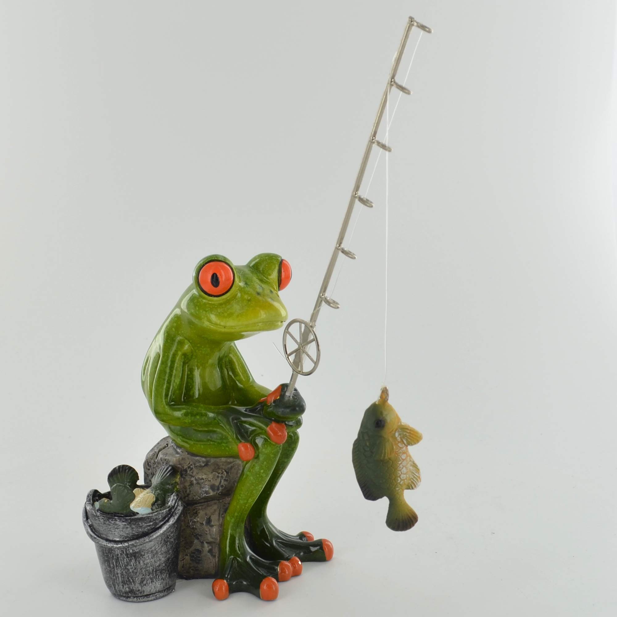 Prezents.com Comical Frogs - Reel Them In Fishing Novelty Home Decor Joke Present Gift H18cm
