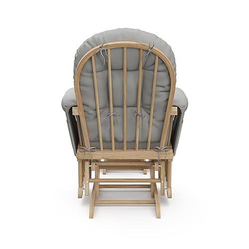 Miniatura 136 de Storkcraft Mecedora y otomana, cojín acolchado, bolsillo de almacenamiento, rodamientos de metal cerrados para un movimiento suave, fácil