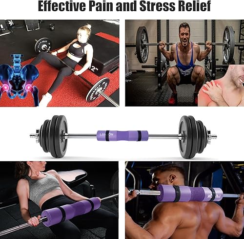 Miniatura 6 de Juego de almohadillas para sentadillas, almohadilla de espuma para sentadillas, estocadas y almohadillas de barra para empujes de cadera,