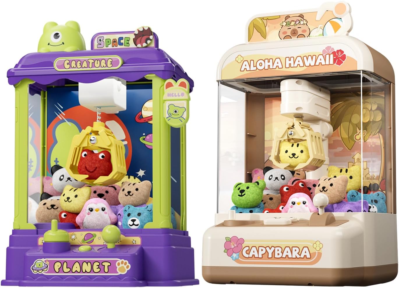 Mini Claw Machine for Kids, Mini Vending Machine Toys for Age 3-8, Claw Machines with Plush and Capsule Toy for Boys, Cool Birthday Gifts for Kids Age 3+, Perfect for Parties, Holidays