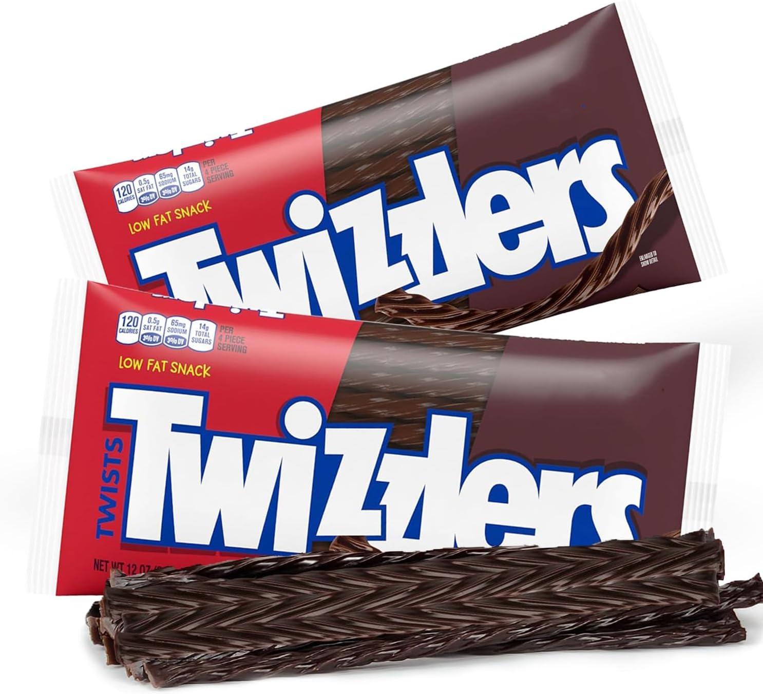 Taboom 2 Pack Full Size Licorice Chocolate Candy - Soft Chewable Chocolate Sticks for Parties, Snacks and Treats