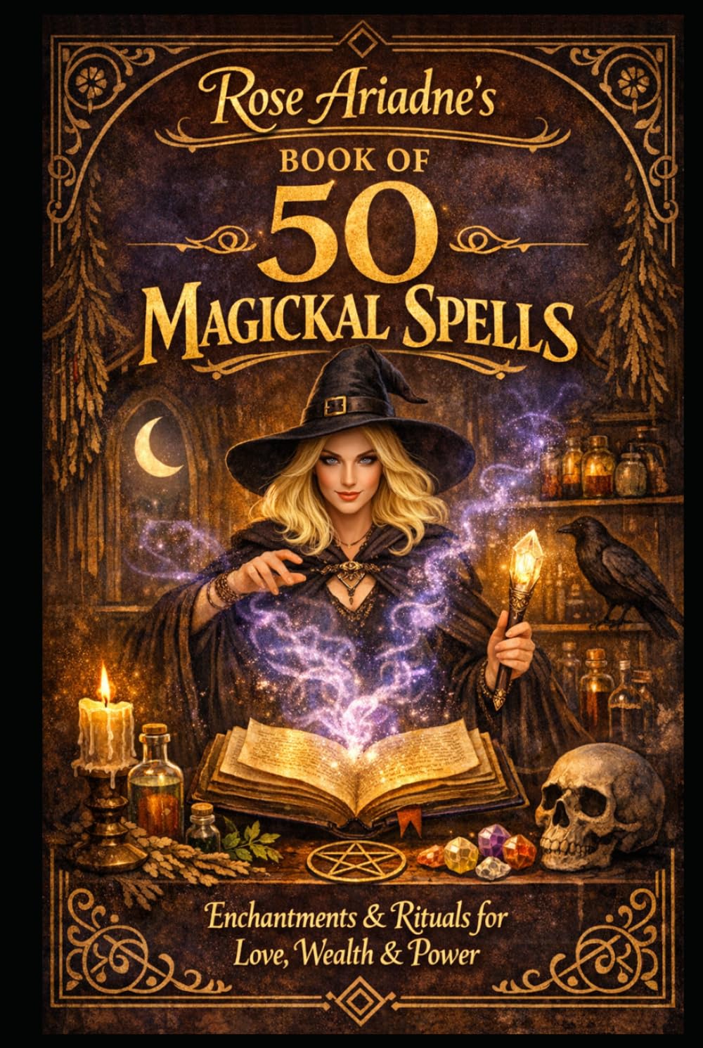 Rose Ariadne's Book of 50 Magickal Spells: Enchantments & Rituals for Love, Wealth & Power