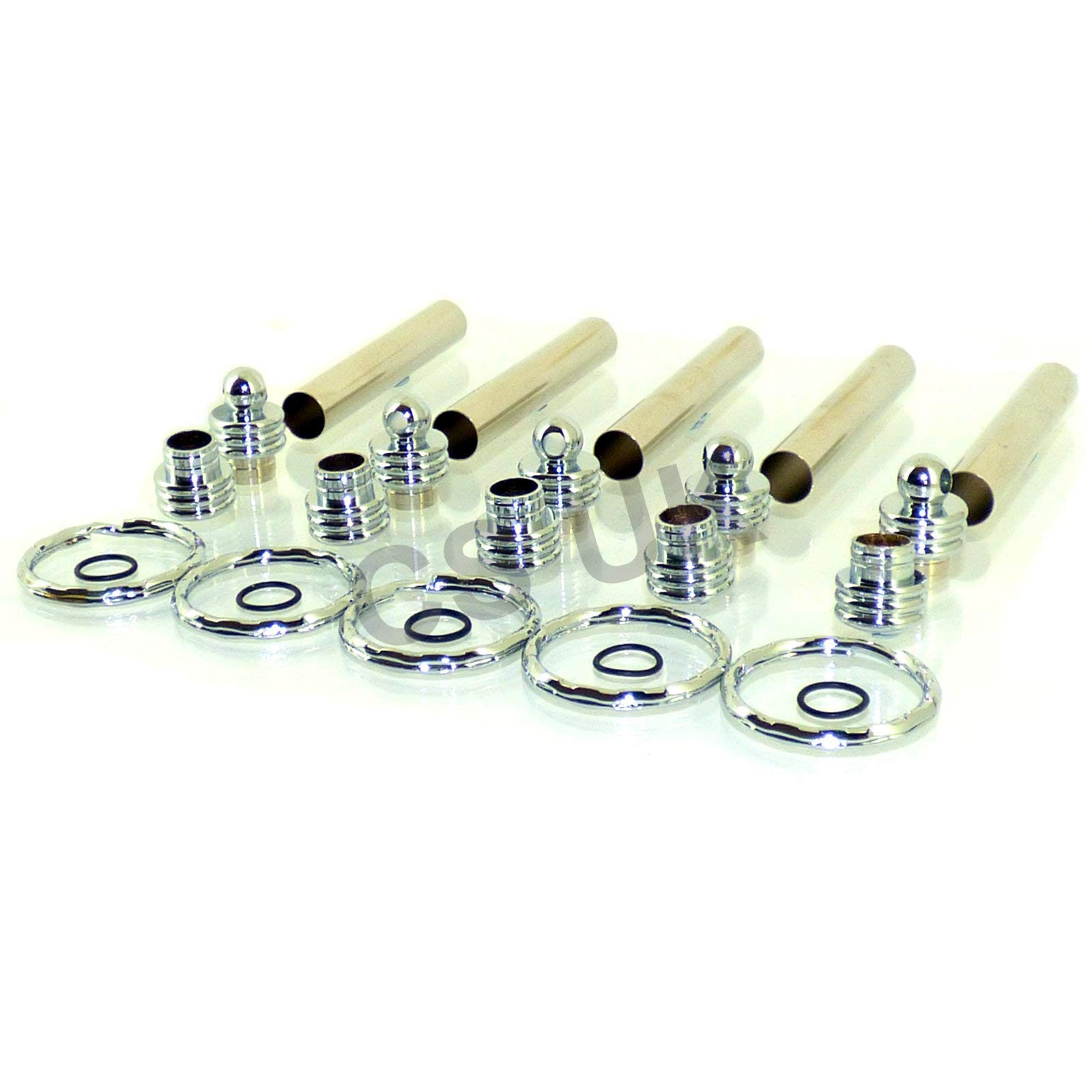 Secret Compartment Key Ring, Chrome Finish - 5 Pack