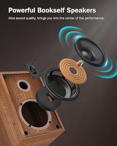 Miniatura 2 de 1 by ONE - Tocadiscos con sistema de alta fidelidad, tocadiscos Bluetooth con altavoces estéreo, preamplificador de teléfono, AT-3600L, contrapeso