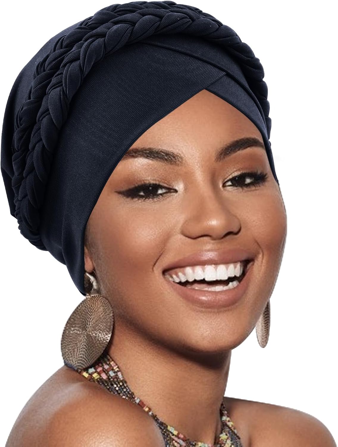African Women Turban Caps Pre-Tied Twisted Turbans Head Scarf for Women Hair Wraps Cover Beanie Cancer Chemo Headwear