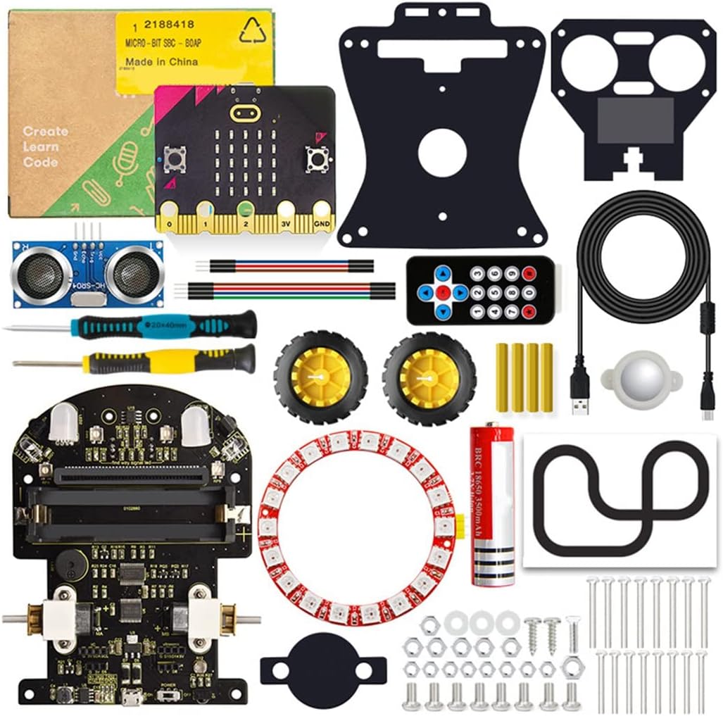 Amazon | Yahboom Micro:bit V2プログラミング マイクロビット ロボット可能なスマートロボットカーキットDIY  STEM教育科学遊び小学生 子供 (without Microbit V2) | プログラミング・ロボティクス | おもちゃ Durratou ミニ  スマート MicroBit V2 ロボット カー ロボット ...