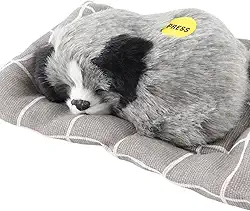 GLOGLOW Itens Decorativos de Mesa Com Som, Cachorro Dormindo Com Almofada, 7,1 X 5,3 Polegadas, para Crianças e Decoração de Casa Brinquedo de Pelúcia para Cachorro Nan (Husky)