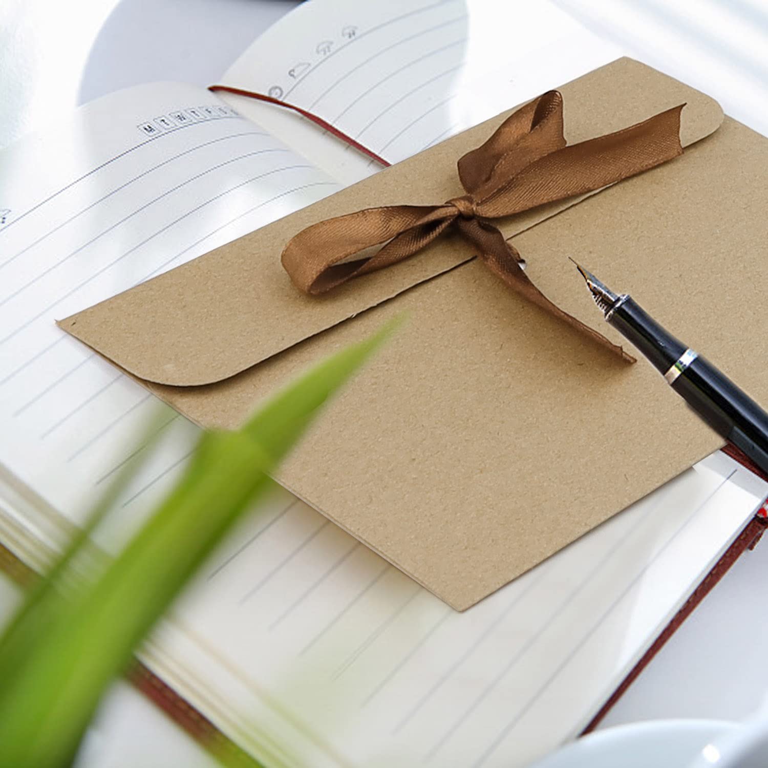 Buste Kraft Vintage 10 Pezzi Con Nastro E Carta - Per Matrimoni, Compleanni E Inviti - Foto 9