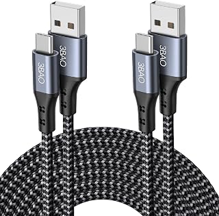 USB C Cable 2Pack 1M 2M, Type C Fast Charging Cable Braided USB C Fast Charger Cord Compatible for Samsung Galaxy S20/ S10 / S9 / S8,Note 10 9 8,Sony Xperia,Huawei P10 P9,MacBook, Pixel,HTC 10