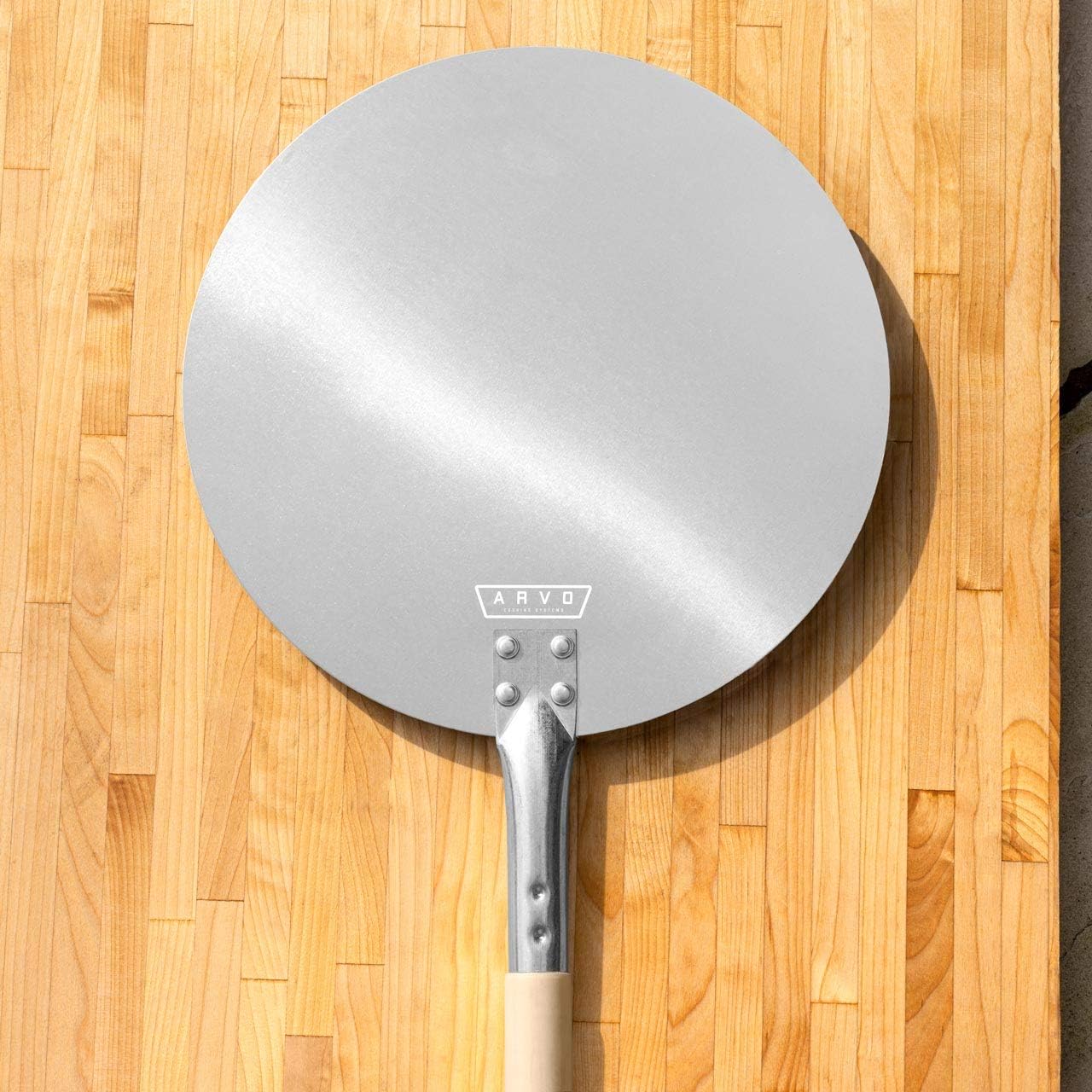Harrier ARVO Pizza Peel Paddle - 12in Round Paddle | Strong & Non-Stick Blade With Wooden Handle