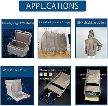 RFID EMF Blocker Fabric EMF Fabric Soft RFID Blocking Material EMP Protection for Cars EMF Blocking Paint EMF Blocker for Cell Phone,gold-4x1.1m