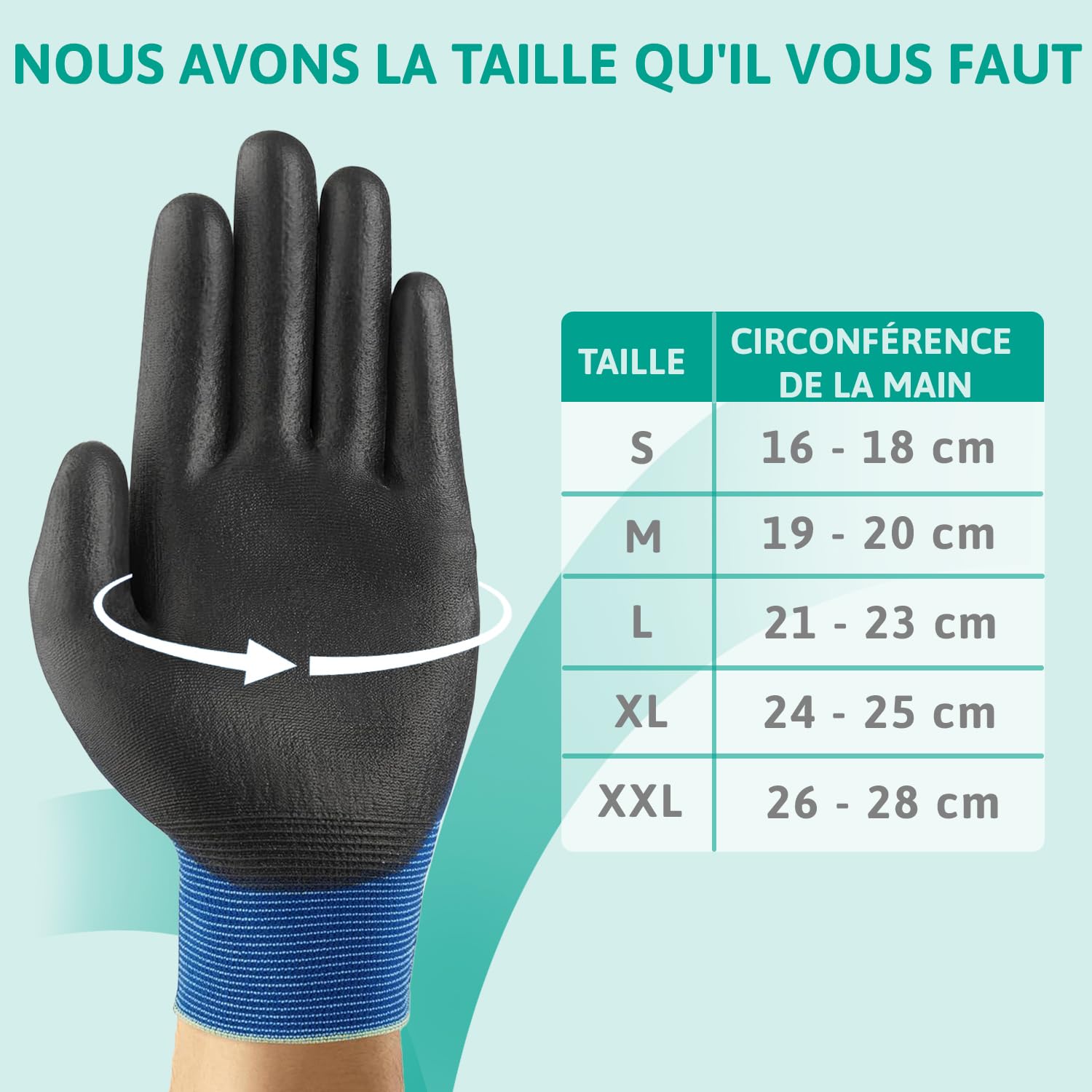 Ansell HyFlex 11-618, Gants de travail L pour manipulations de précision, Revêtement PU, Compatibles écran tactile, Bleus, 12 paires