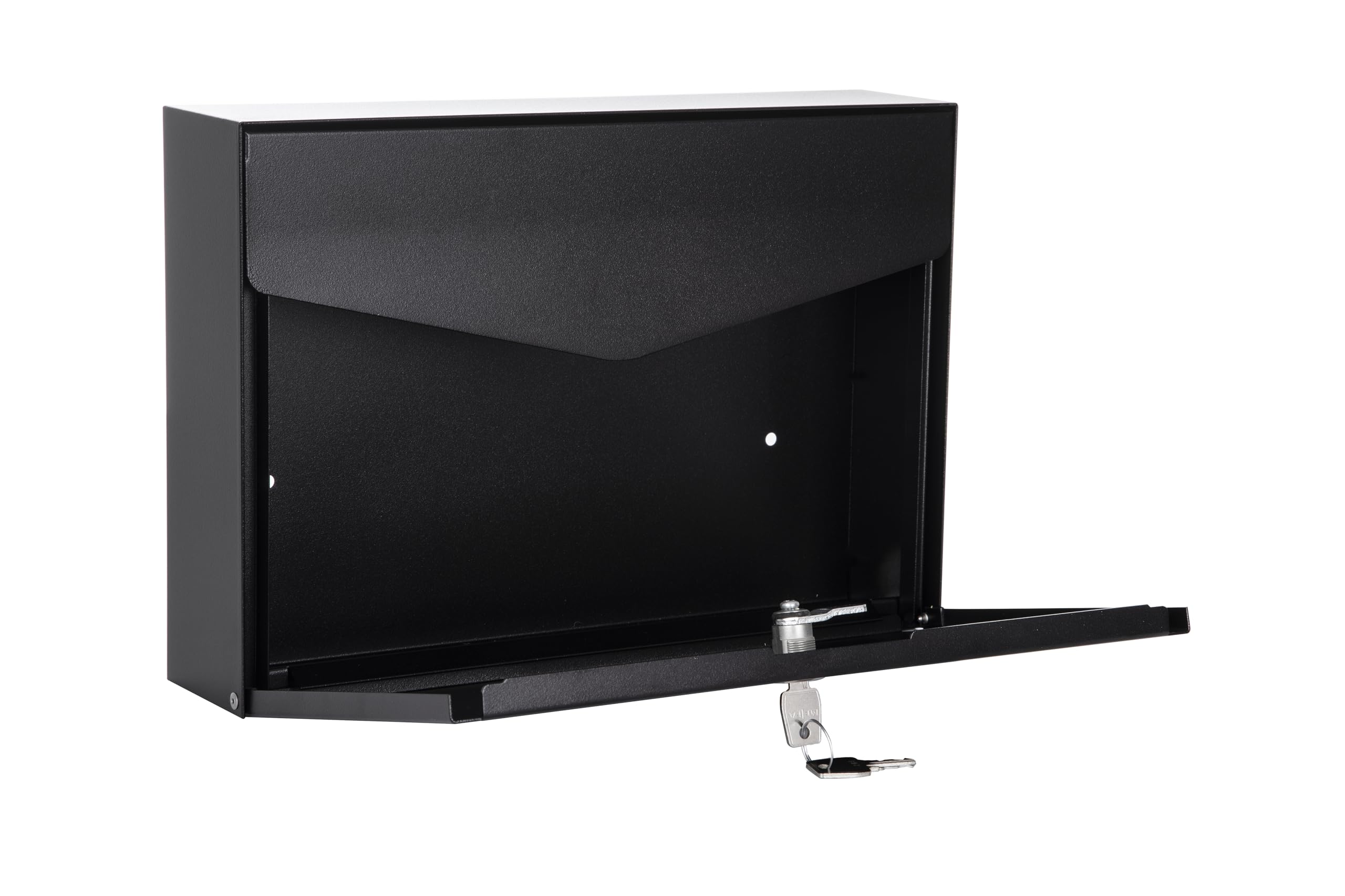 MEFA by Renz Letter 110 (kolor głęboka czerń – RAL 9005, skrzynka pocztowa z zamkiem bezpieczeństwa, designerska skrzynka na listy, wymiary 86 x 354 x 249 mm) 110110M, czarna