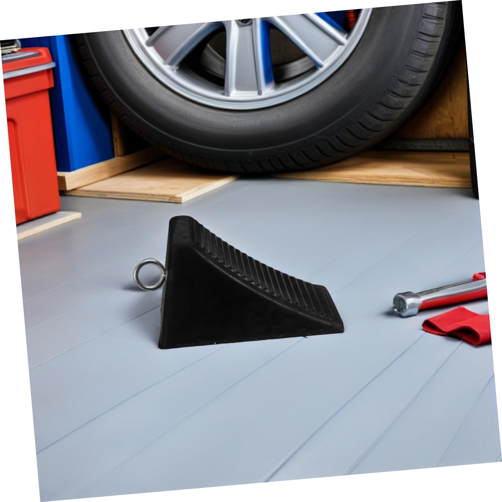 Ipetboom 2stücke Reifenkeile für Auto Parken Gummi-parkstopper mit Antirutschmatte Radstopper für Garage Gummiautostopper für Sicheres Parken Reifenkeile für Kleine Fahrzeuge