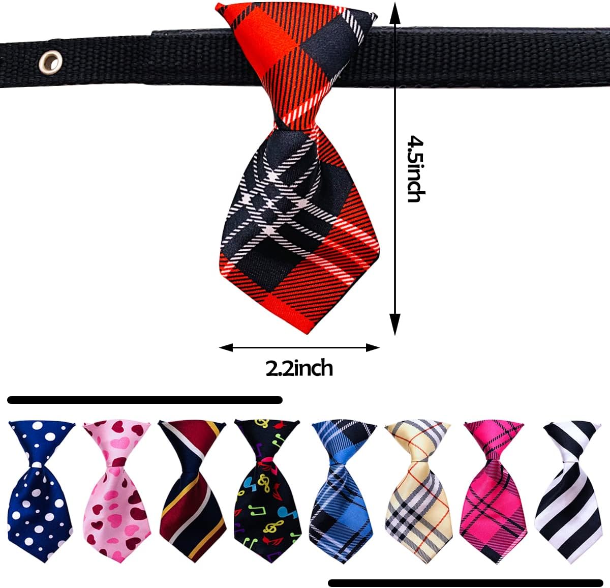 PET SHOW 30PCS Dog Neck Ties Bulk Adjustable Cat Neckties Slide on Collars Pet Attachment Accessories for Small Medium Puppy Birthday Holiday Photography