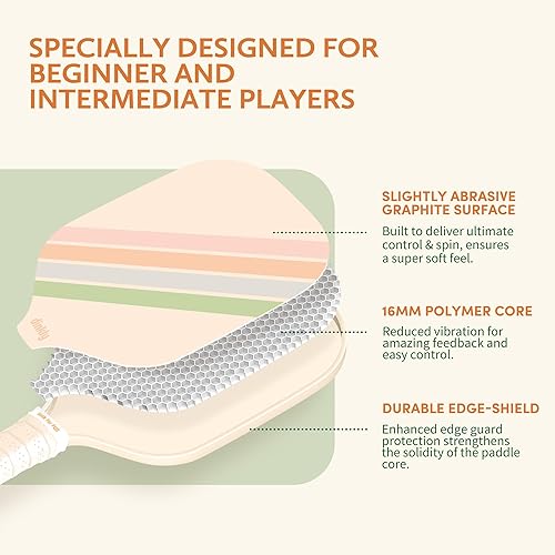 Vista 124 de Juego de 2/4 palas de pickleball aprobadas por USAPA, raqueta de pickleball de grafito/fibra de vidrio, 2 raquetas de pickleball, 4 bolas y 1 bolsa