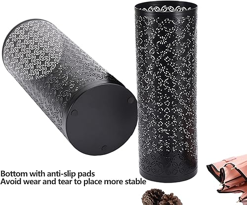 Miniatura 6 de Gloserin Soporte de metal para paragüas, soporte de paraguas independiente, bastones para caminar, para entrada, hogar, oficina (redondo)