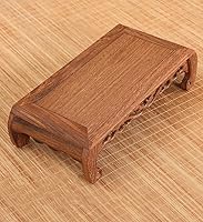 Vista 4 de GOLDY&WENDY Base de madera oriental de ala de pollo, pedestal de palisandro, soporte de pedestal rectangular para esculturas de plantas