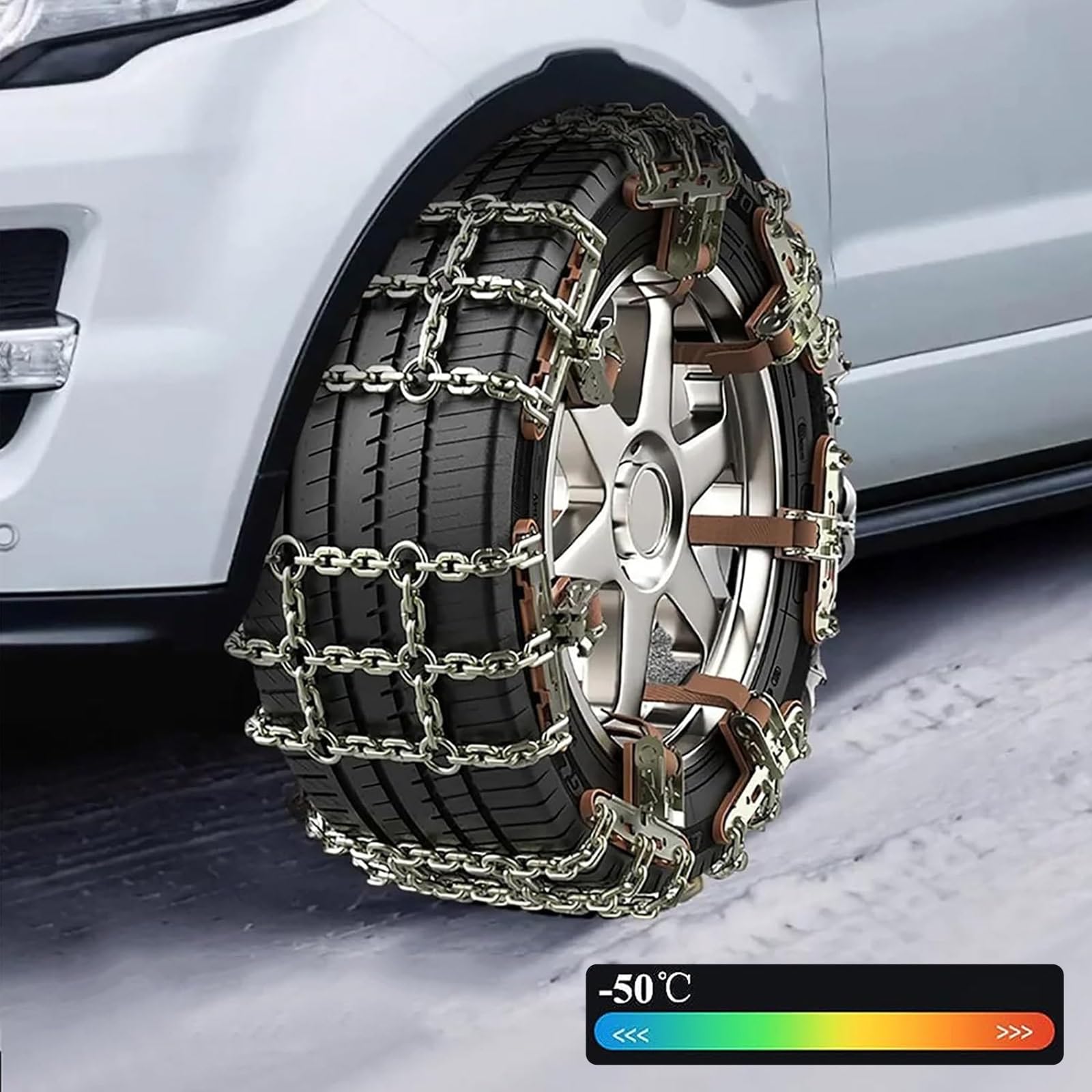 取り付け簡単　　チェーン Amazon | タイヤチェーン 金属 245/45R18 8点セット スノー
