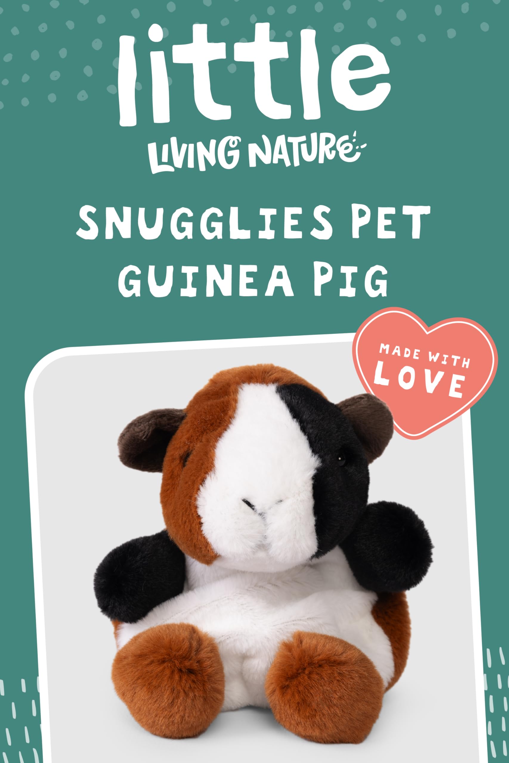 Little Living Nature Snugglies Cavia Peluche – Giocattolo di Stoffa per Bambini, Giocattolo Morbido e Coccoloso