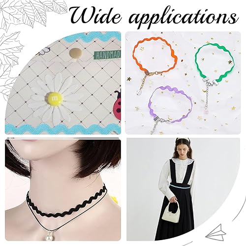 Miniatura 30 de GORGECRAFT 1 rollo de cinta RIC Rac de 27 yardas/82.0 ft para coser con flecos, 0.197 in/0.2 pulgadas para coser flores, boda, fiesta, cinta de Verde