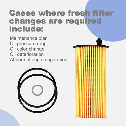 Miniatura 4 de 26320-3N000 4pcs Filtro de aceite de motor con juntas tóricas y juntas de tapón de drenaje para Kia Carnival 2021-2024 3.5L