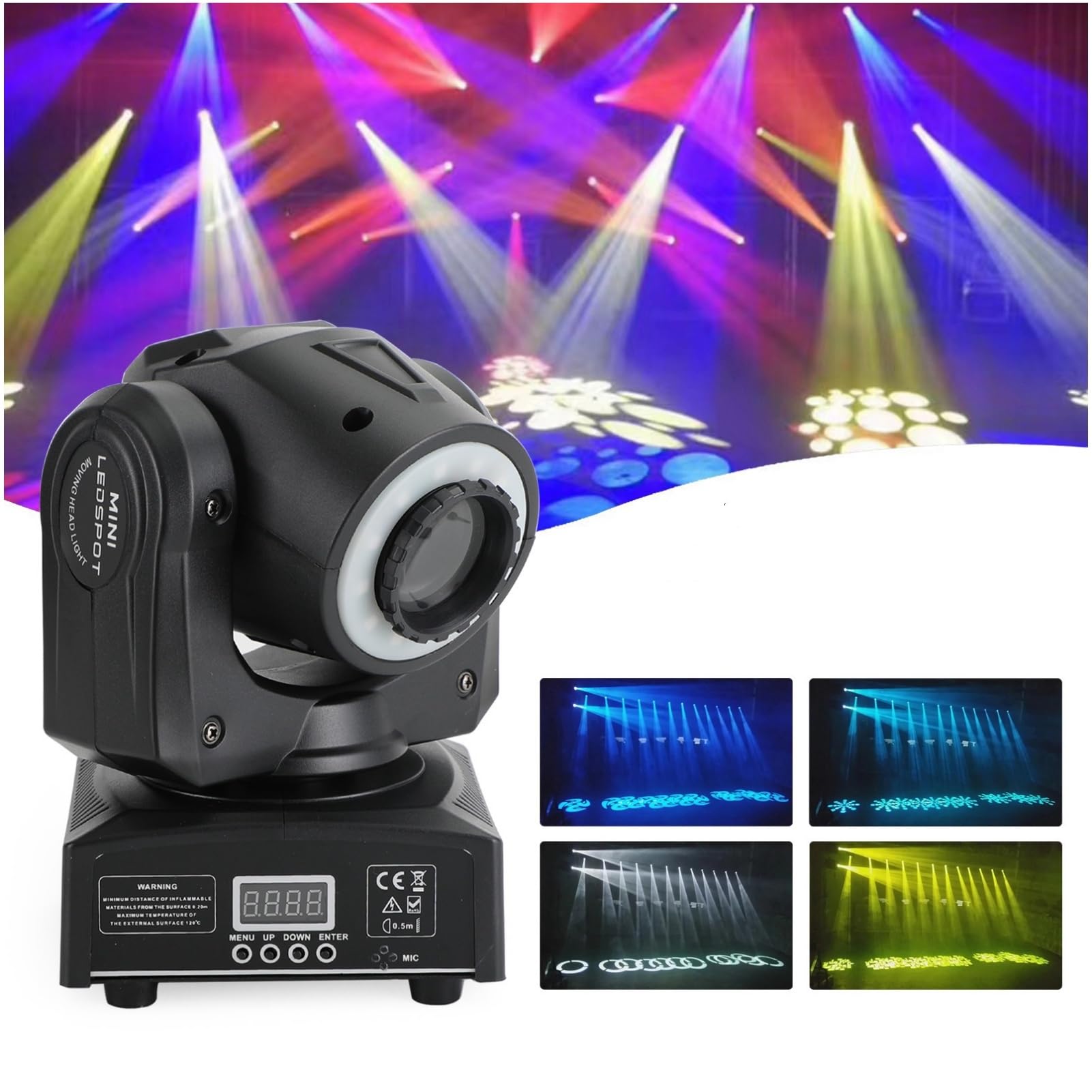 Frezon ステージライト100W LEDムービングヘッドライト DMX512 LED RGBW 8パターン 8単色 6二色調光 ムービングライト 舞台照明 スポットライト 540度パン 190度チルト 高出力LED ステージ照明 10/12チャンネル disco light パーティーライト ステージ 卒業シーズン 入学式 宴会場用 業務用 演出用