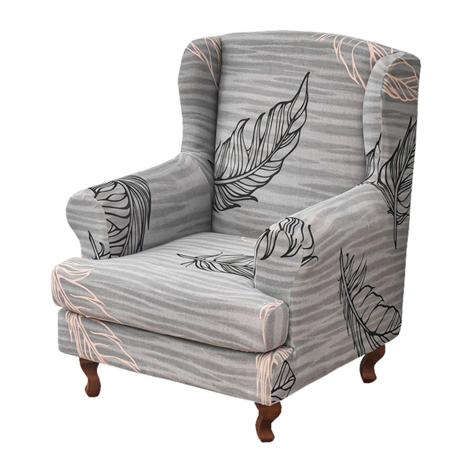 Housse extensible pour fauteuil à oreilles lavable et amovible lot de 2
