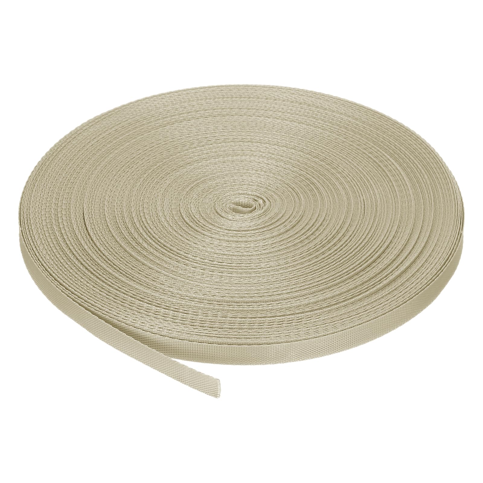 MECCANIXITY Nylon Webbing Strap Flat 3/8 Inch 50 Yards Apricot Color for Outdoor DIY Gear Repair, Backpack, Luggage-Rack, Crafts